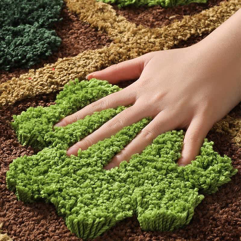 Tappetino da pavimento con simpatici fiori e piante dei cartoni animati