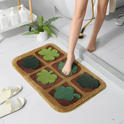 Tappetino da pavimento con simpatici fiori e piante dei cartoni animati