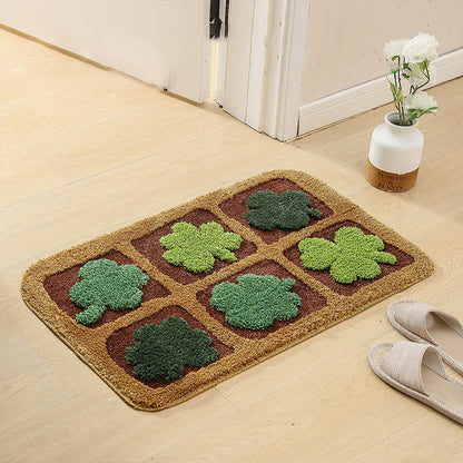 Tappetino da pavimento con simpatici fiori e piante dei cartoni animati