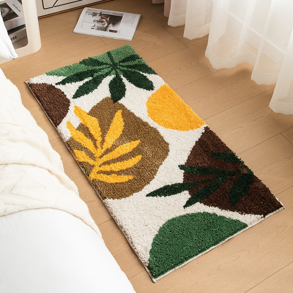 Tappetino da pavimento con simpatici fiori e piante dei cartoni animati