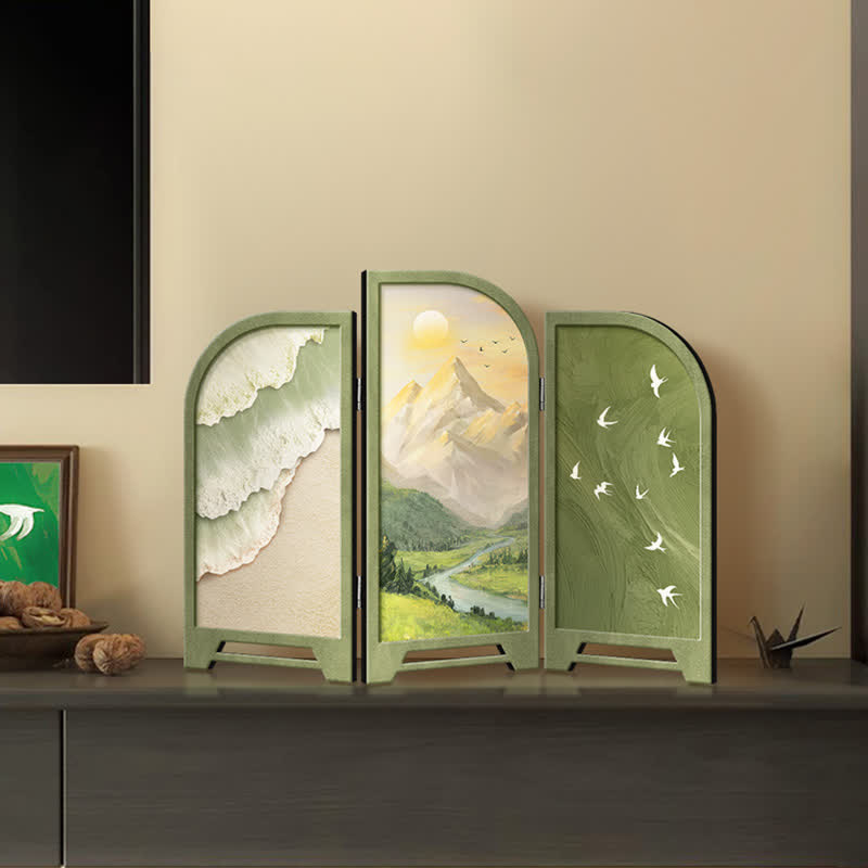 Paravento pieghevole rurale, decorazione per la casa