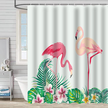 Tenda da doccia decorativa impermeabile a forma di fenicottero