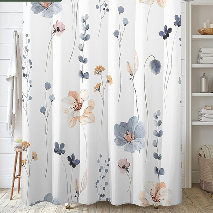 Tenda da doccia decorativa impermeabile con motivo floreale elegante