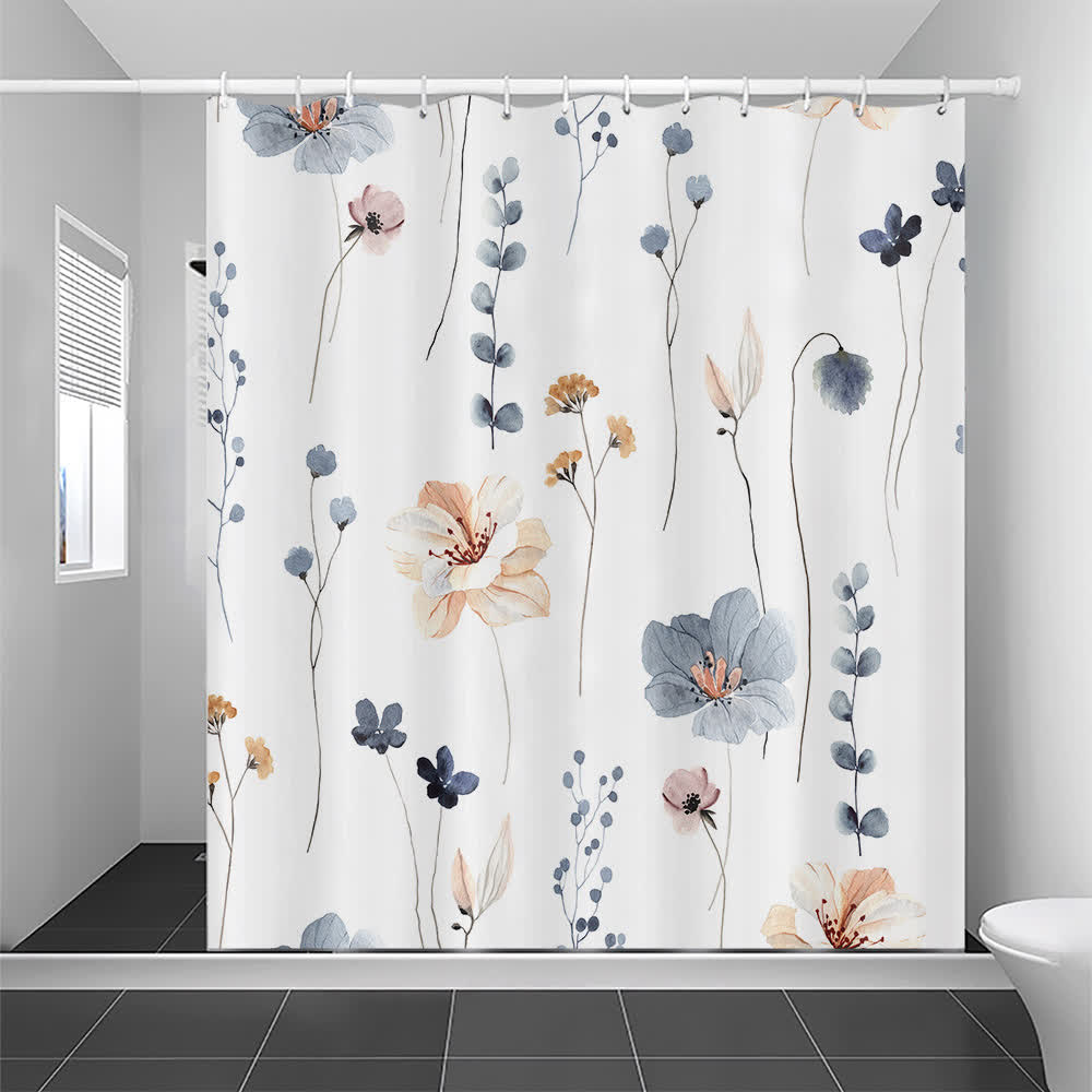 Tenda da doccia decorativa impermeabile con motivo floreale elegante