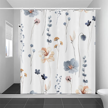 Tenda da doccia decorativa impermeabile con motivo floreale elegante