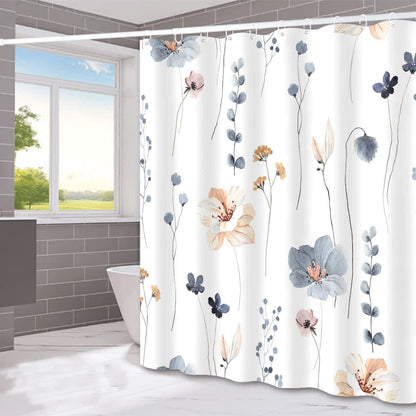 Tenda da doccia decorativa impermeabile con motivo floreale elegante