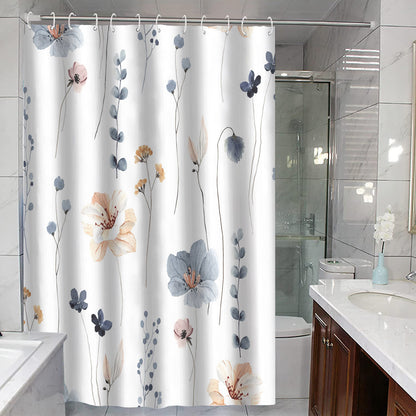 Tenda da doccia decorativa impermeabile con motivo floreale elegante