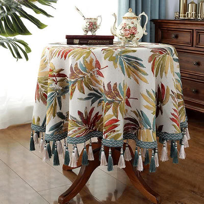 Tovaglia floreale elegante in ciniglia jacquard