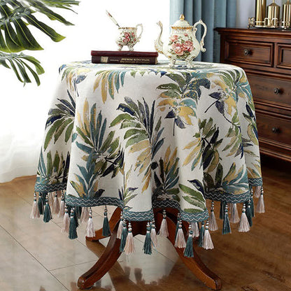 Tovaglia floreale elegante in ciniglia jacquard