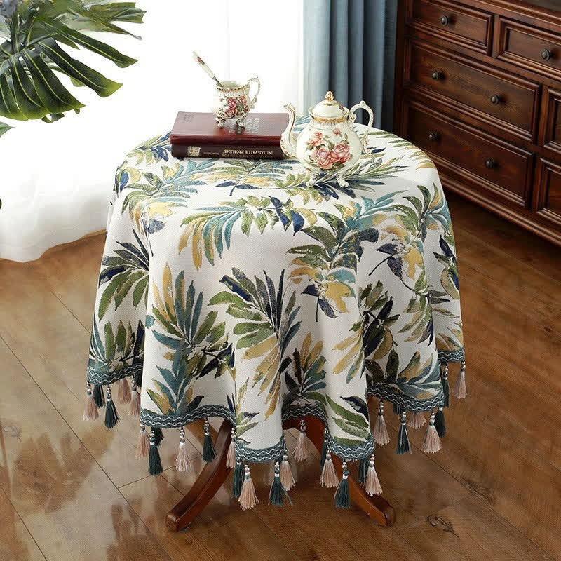 Tovaglia floreale elegante in ciniglia jacquard