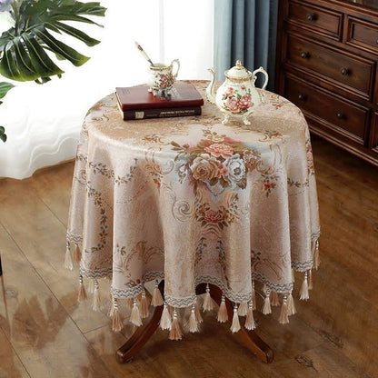 Tovaglia floreale elegante in ciniglia jacquard