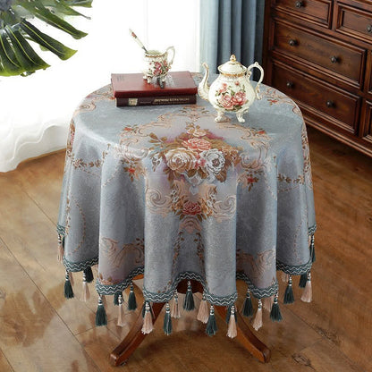 Tovaglia floreale elegante in ciniglia jacquard