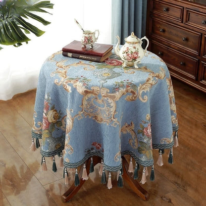 Tovaglia floreale elegante in ciniglia jacquard