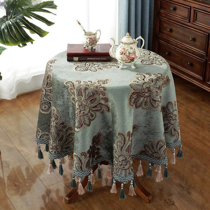 Tovaglia floreale elegante in ciniglia jacquard