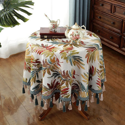 Tovaglia floreale elegante in ciniglia jacquard