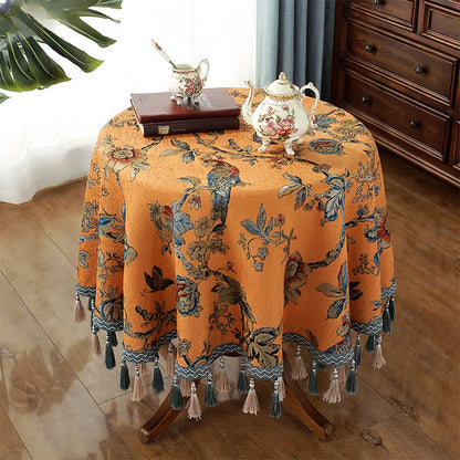 Tovaglia floreale elegante in ciniglia jacquard