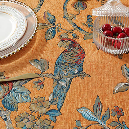 Tovaglia floreale elegante in ciniglia jacquard