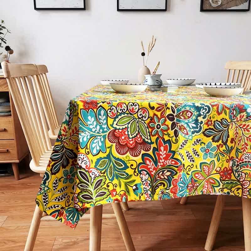 Tovaglia vintage con motivo floreale boho