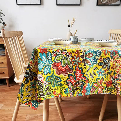 Tovaglia vintage con motivo floreale boho