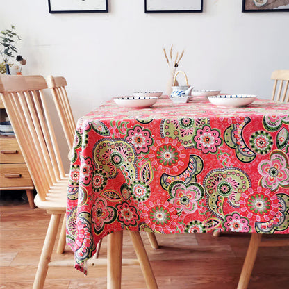 Tovaglia vintage con motivo floreale boho