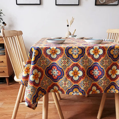 Tovaglia vintage con motivo floreale boho