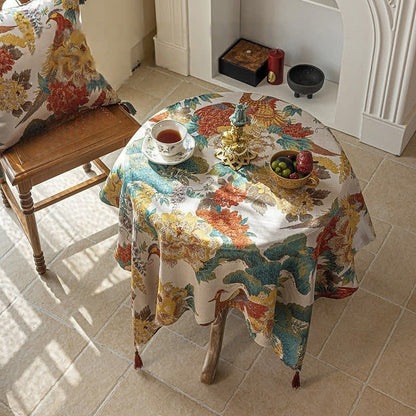 Tovaglia impermeabile di lusso con nappa di peonia
