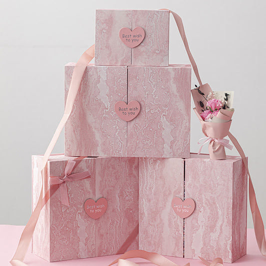 Confezione regalo rosa per compleanno e festa