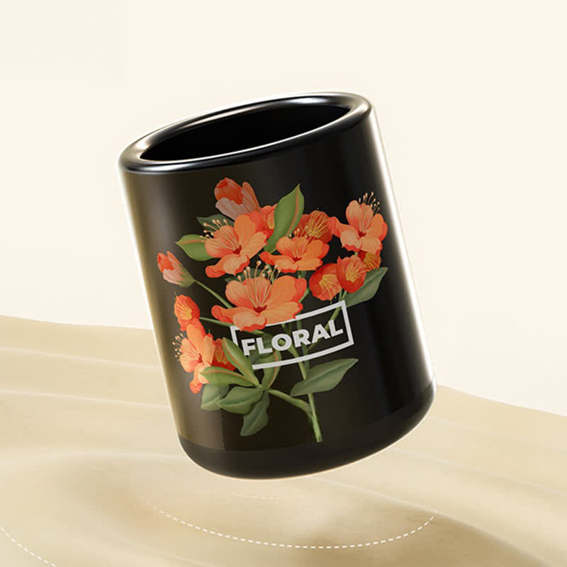 Cestino per la spazzatura vintage a doppio strato resistente con motivi floreali