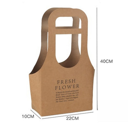 Sacchetti regalo in carta kraft con fiori e manico