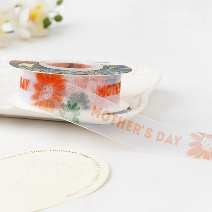 Confezione regalo per la festa della mamma con bouquet e nastro di raso