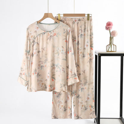 Loungewear in raso morbido in stile pastorale