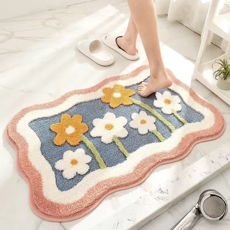 Tappetino assorbente per pavimenti con piante, fiori e cartoni animati
