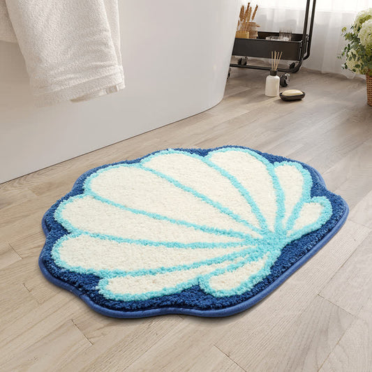 Tappetino assorbente a forma di conchiglia di cartone animato con fiori di margherita