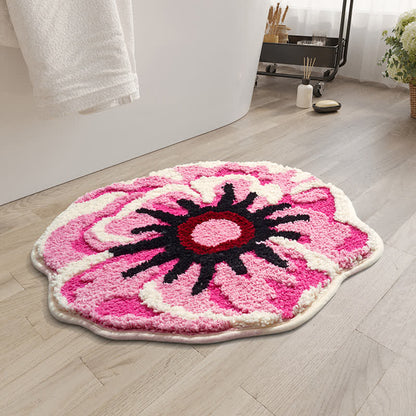 Tappetino assorbente a forma di conchiglia di cartone animato con fiori di margherita