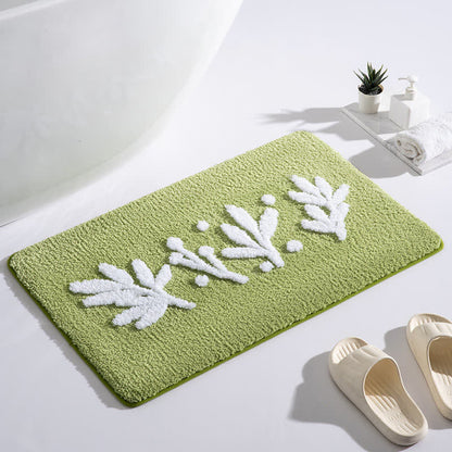 Tappetino assorbente per il bagno con motivo a foglie di ramo