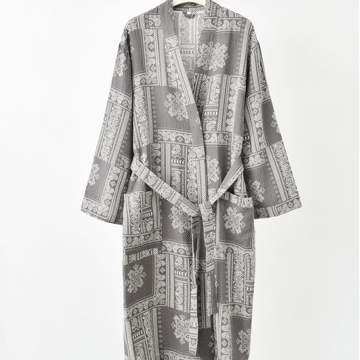 Accappatoio in garza di cotone Kimono Vintage Jacquard