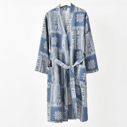 Accappatoio in garza di cotone Kimono Vintage Jacquard