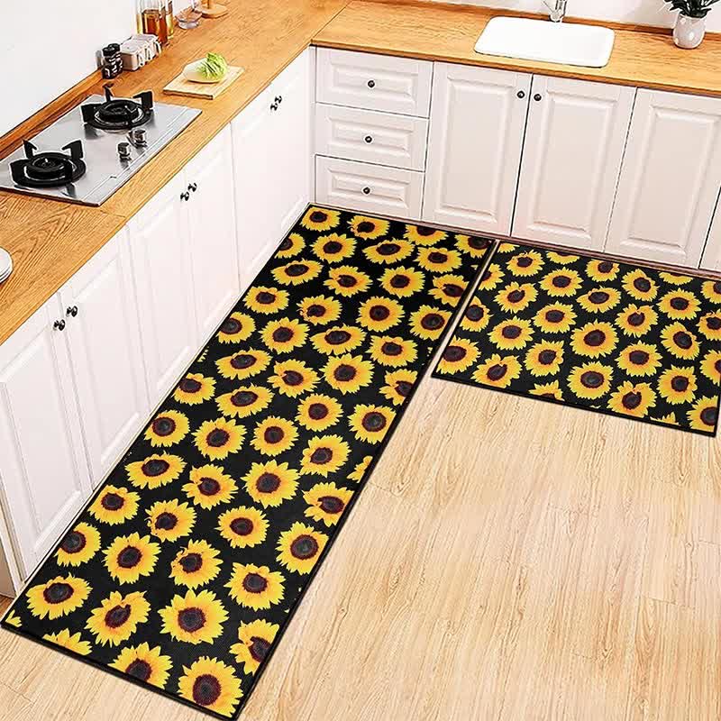 Tappetino da cucina con fiori e piante in stile pastorale primaverile