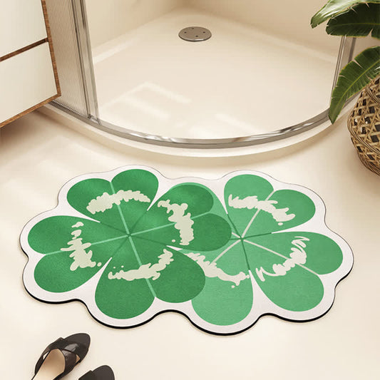 Tappetino assorbente per pavimenti in fango diatomeico a forma di quadrifoglio