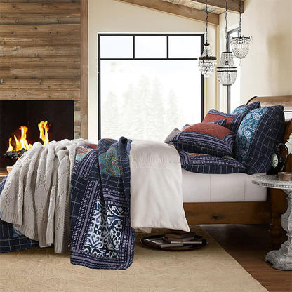 Set di biancheria da letto trapuntato in cotone con motivo Paisley retrò (3 pezzi)
