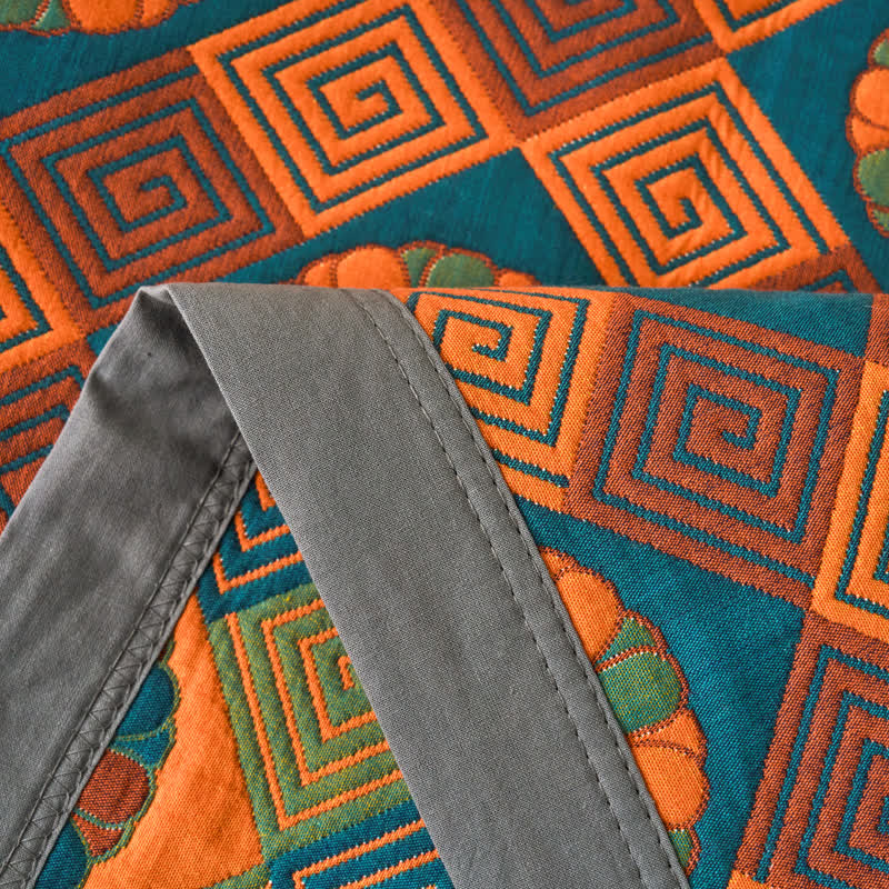 Trapunta vintage reversibile in garza di cotone