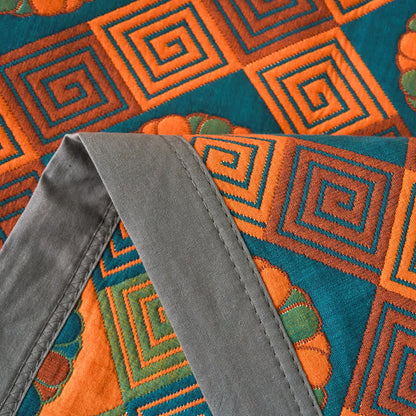 Trapunta vintage reversibile in garza di cotone