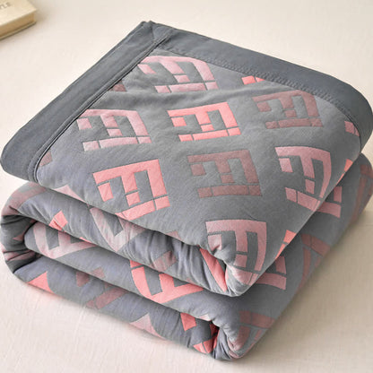 Coperta traspirante in garza di cotone jacquard di lusso