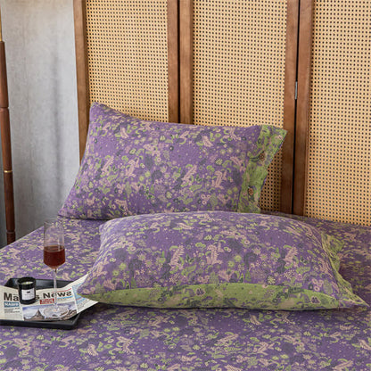 Set di biancheria da letto con copriletto in garza di cotone floreale (3 pezzi)