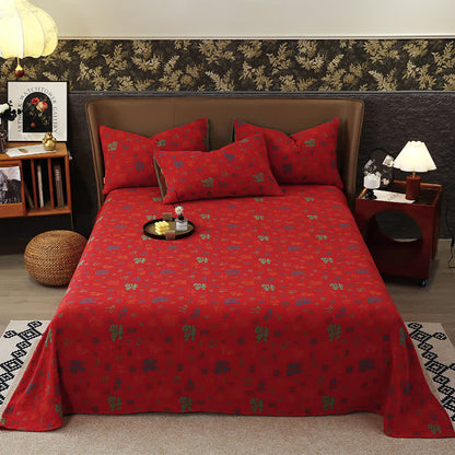 Copriletto in garza di cotone jacquard tinto in filo