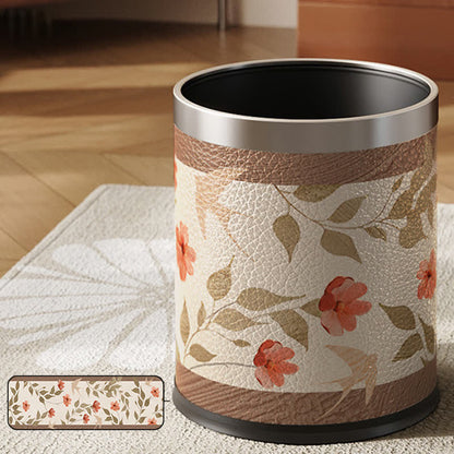 Cestino per la spazzatura in pelle di lusso Floral Bird