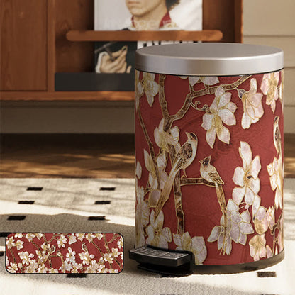 Cestino per la spazzatura in pelle di lusso Floral Bird