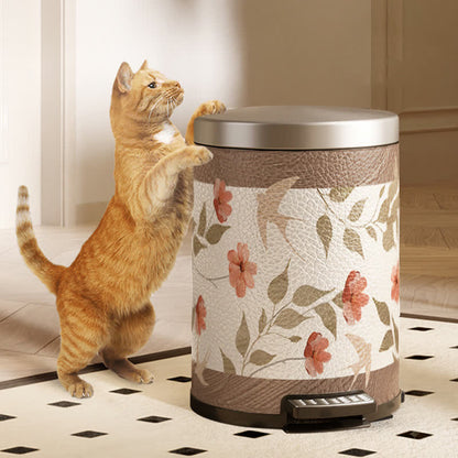 Cestino per la spazzatura in pelle di lusso Floral Bird