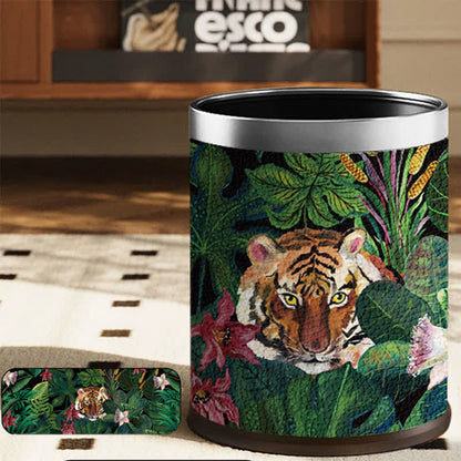 Cestino per rifiuti resistente in pelle Forest Tiger
