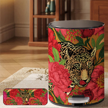 Cestino per rifiuti resistente in pelle Forest Tiger
